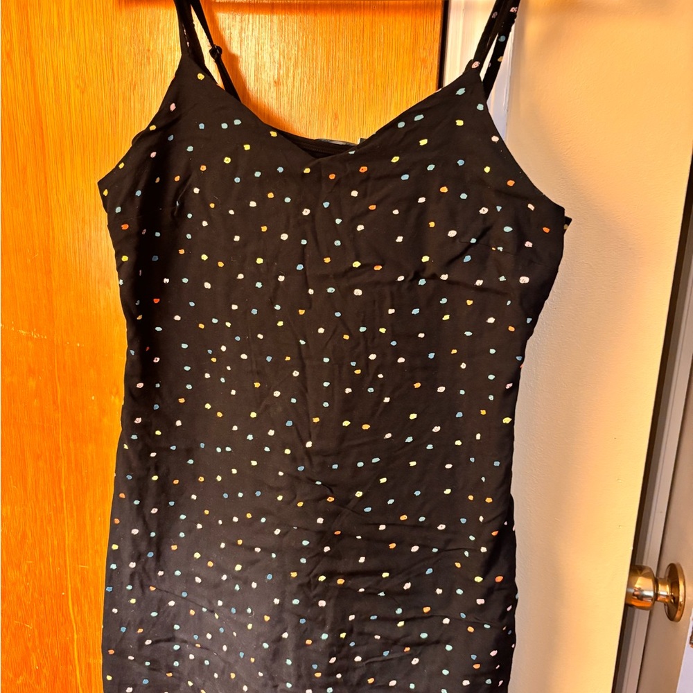 Abound Black Mini Dress with Colorful Dots